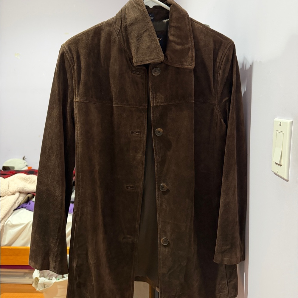 Dockers Dark Brown Suede Trench Coat
